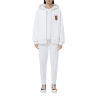 Haut à capuche en coton Monogram - White
