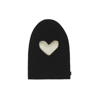 Bonnet réversible en maille de laine avec découpe - Black & White