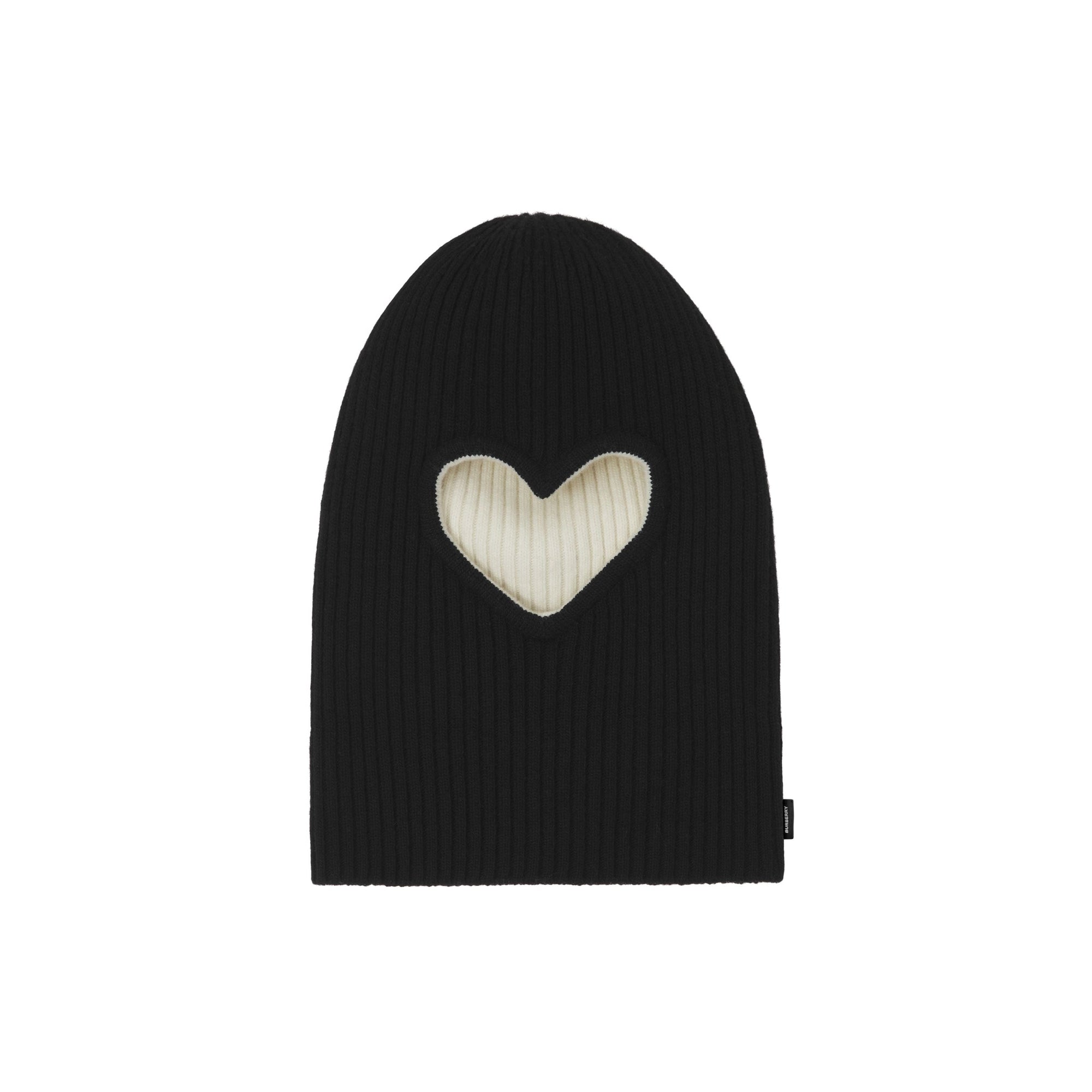 Bonnet réversible en maille de laine avec découpe - Black & White