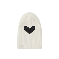 Bonnet réversible en maille de laine avec découpe - Black & White