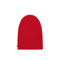 Bonnet réversible en maille de laine avec découpe - Bright Red & White