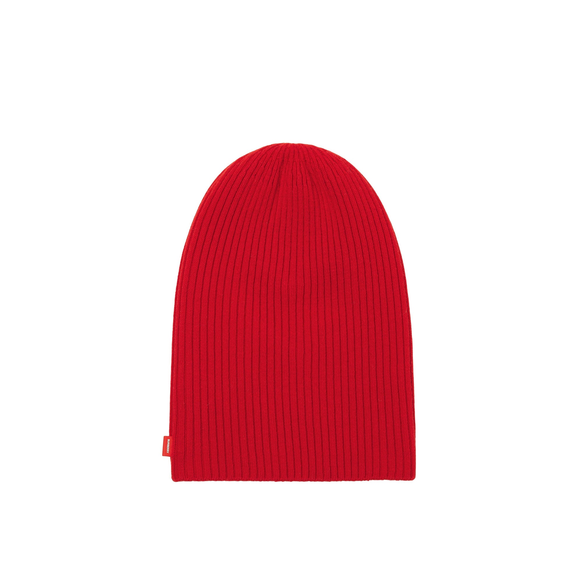 Bonnet réversible en maille de laine avec découpe - Bright Red & White