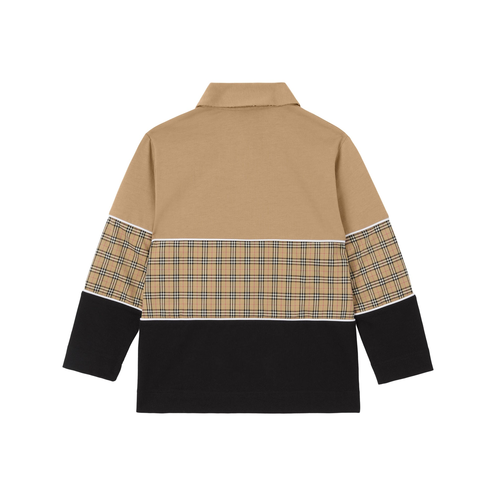 Polo à manches longues à motif check - Archive Beige