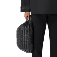 Grand sac banane Sonny matelassé en cuir d'agneau - Black