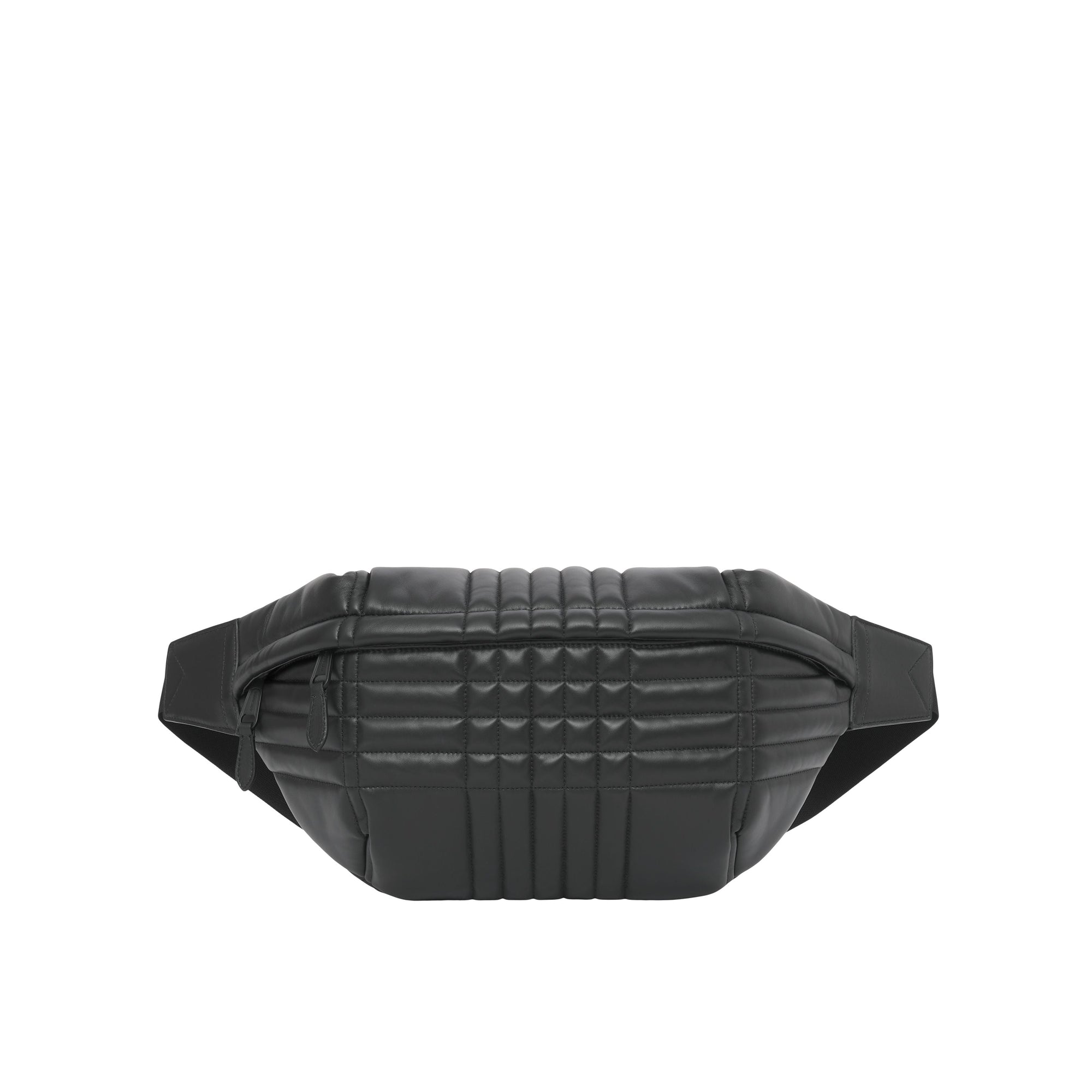 Grand sac banane Sonny matelassé en cuir d'agneau - Black