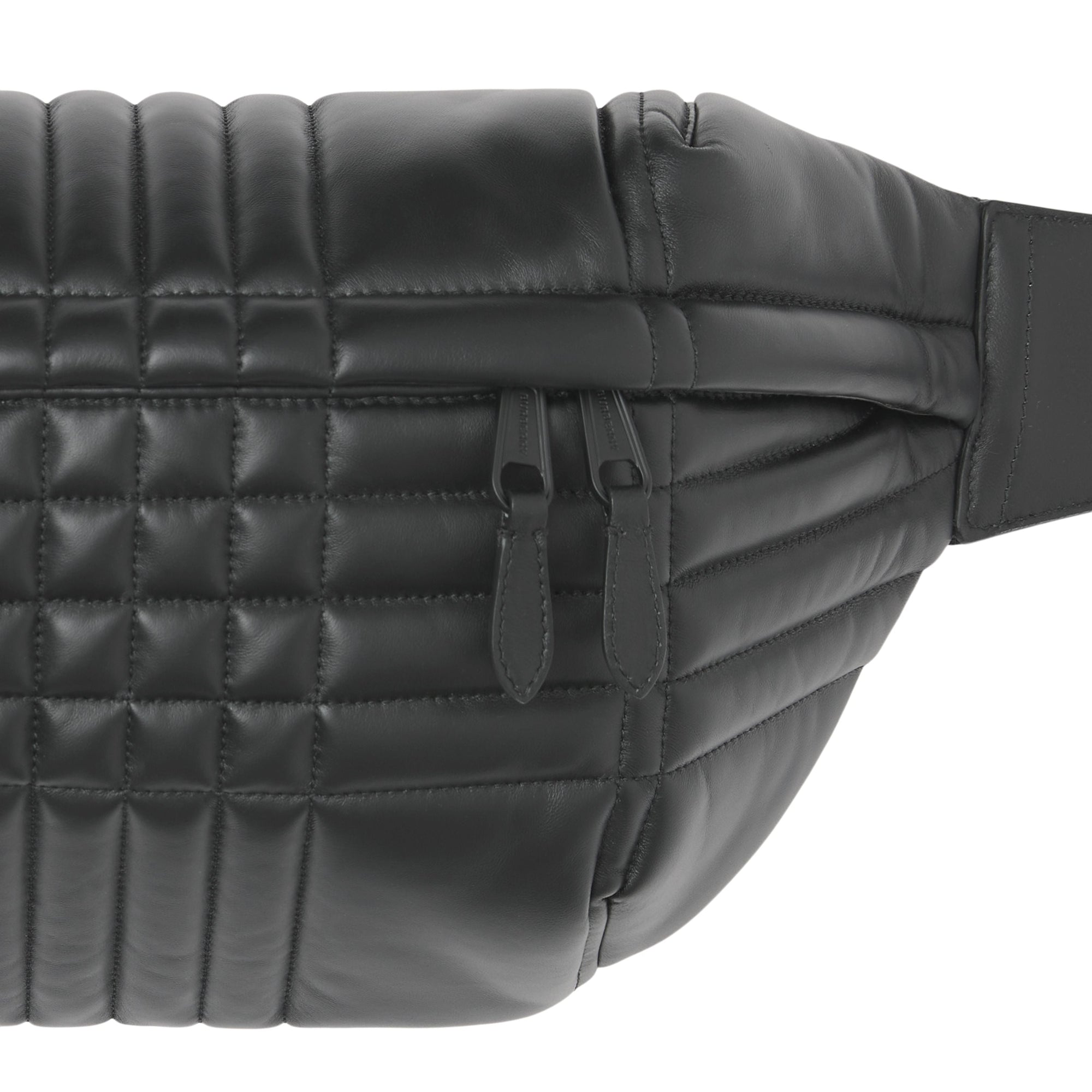 Grand sac banane Sonny matelassé en cuir d'agneau - Black