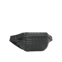Grand sac banane Sonny matelassé en cuir d'agneau - Black