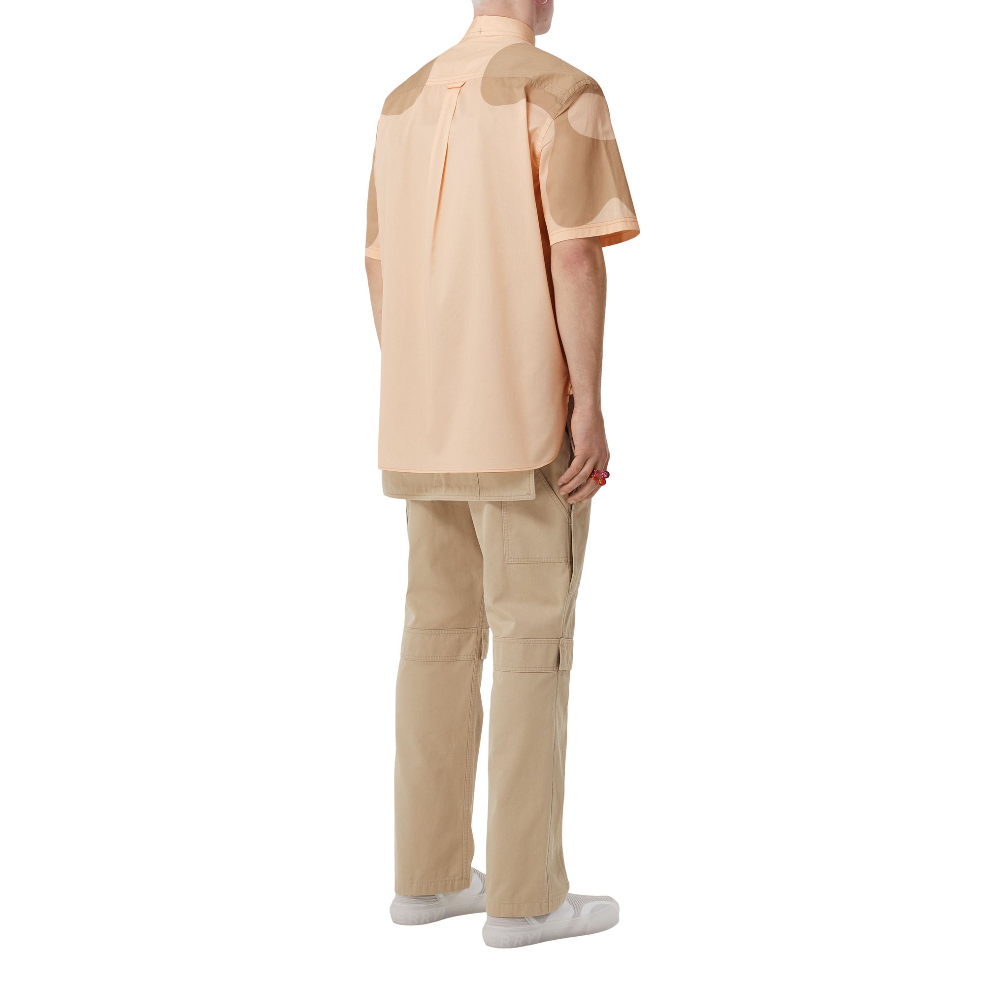Chemise à manches courtes à imprimé abstrait - Pastel Peach