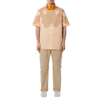 Chemise à manches courtes à imprimé abstrait - Pastel Peach