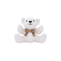 Noeud papillon à carreaux en laine - Ivory