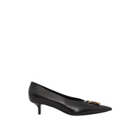 Escarpins à bout pointu 40 en cuir monogramme - Black