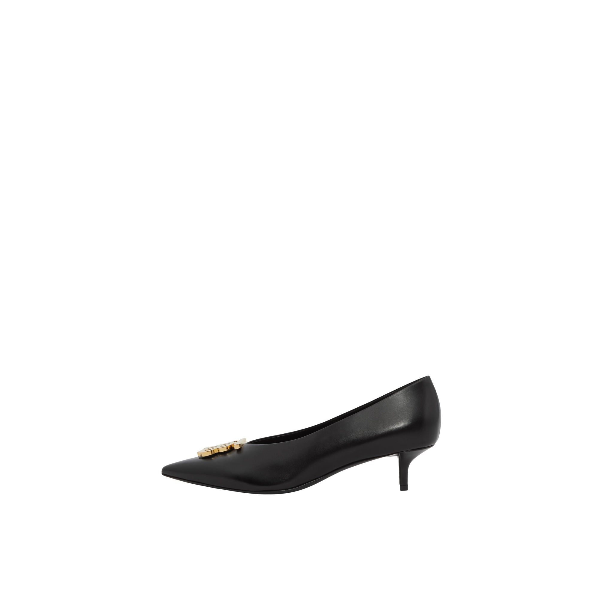 Escarpins à bout pointu 40 en cuir monogramme - Black
