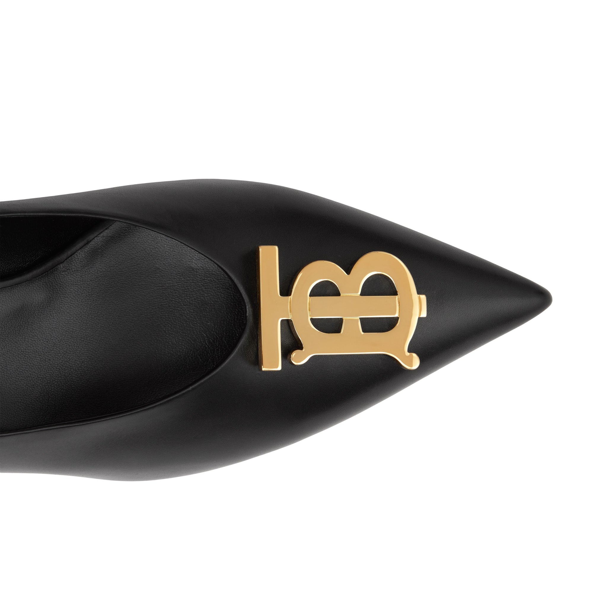 Escarpins à bout pointu 40 en cuir monogramme - Black