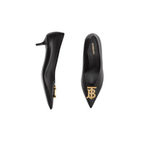 Escarpins à bout pointu 40 en cuir monogramme - Black