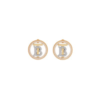 Boucles d'oreilles à cristaux monogramme - Light Gold & Crystal