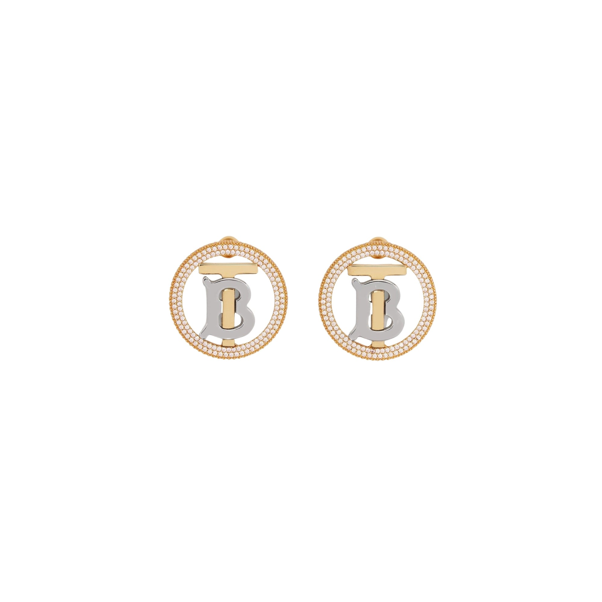 Boucles d'oreilles à cristaux monogramme - Light Gold & Crystal