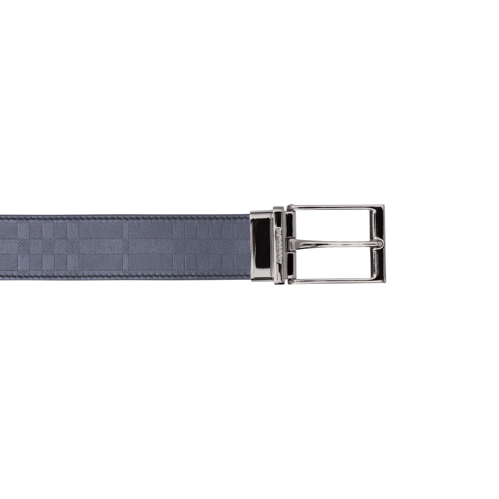 Ceinture réversible en cuir à carreaux gaufrés - Black & Tan