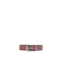 Ceinture réversible en cuir à carreaux gaufrés - Black & Tan