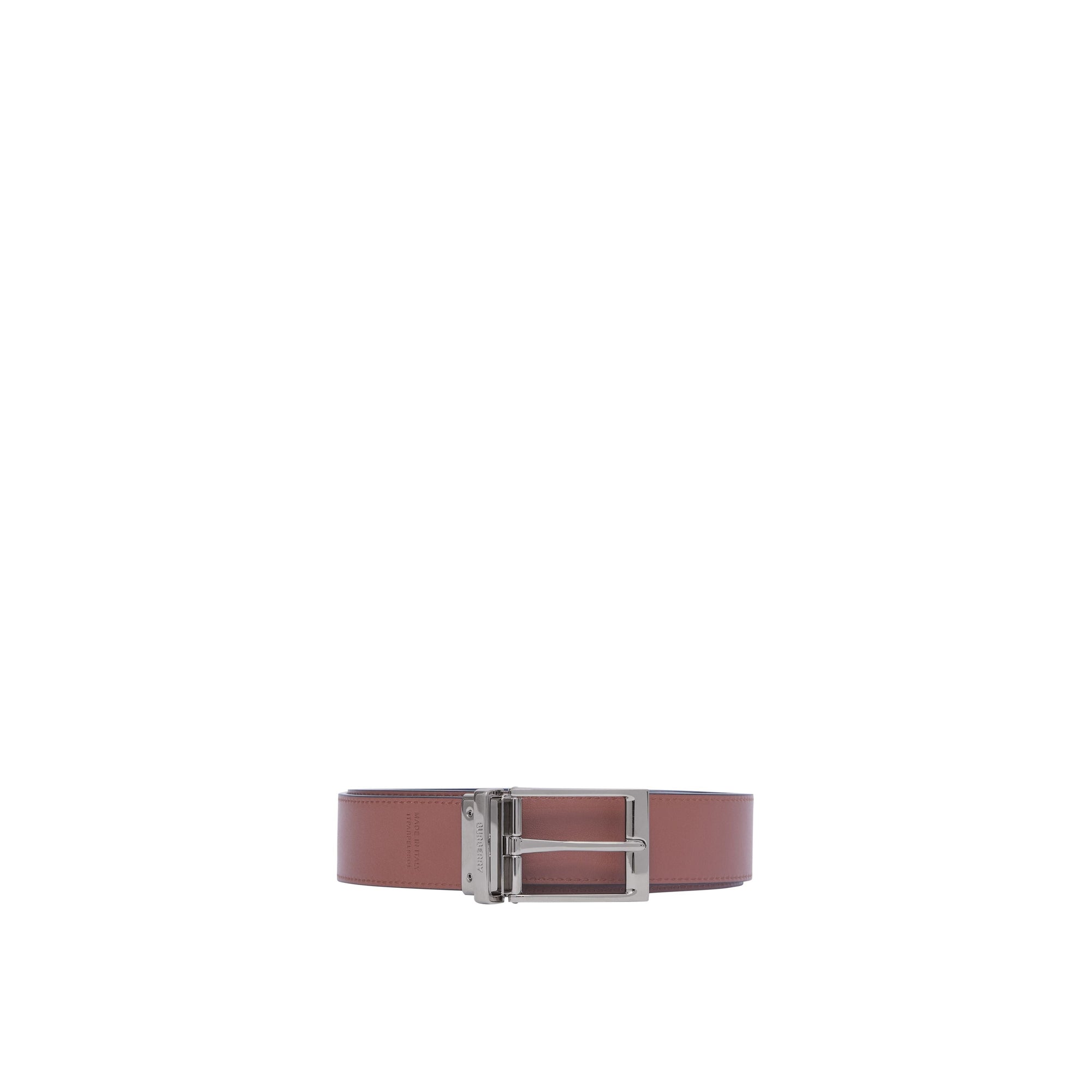 Ceinture réversible en cuir à carreaux gaufrés - Black & Tan
