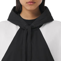 Hoodie oversize en coton à panneau géométrique - White