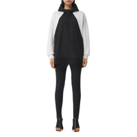 Hoodie oversize en coton à panneau géométrique - White