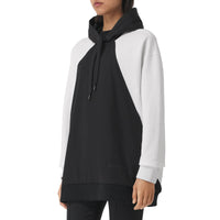 Hoodie oversize en coton à panneau géométrique - White