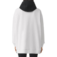 Hoodie oversize en coton à panneau géométrique - White