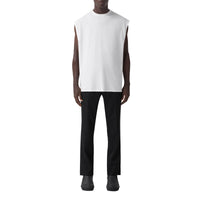 T-shirt oversize sans manches en coton - White