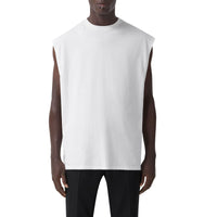 T-shirt oversize sans manches en coton - White