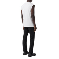T-shirt oversize sans manches en coton - White