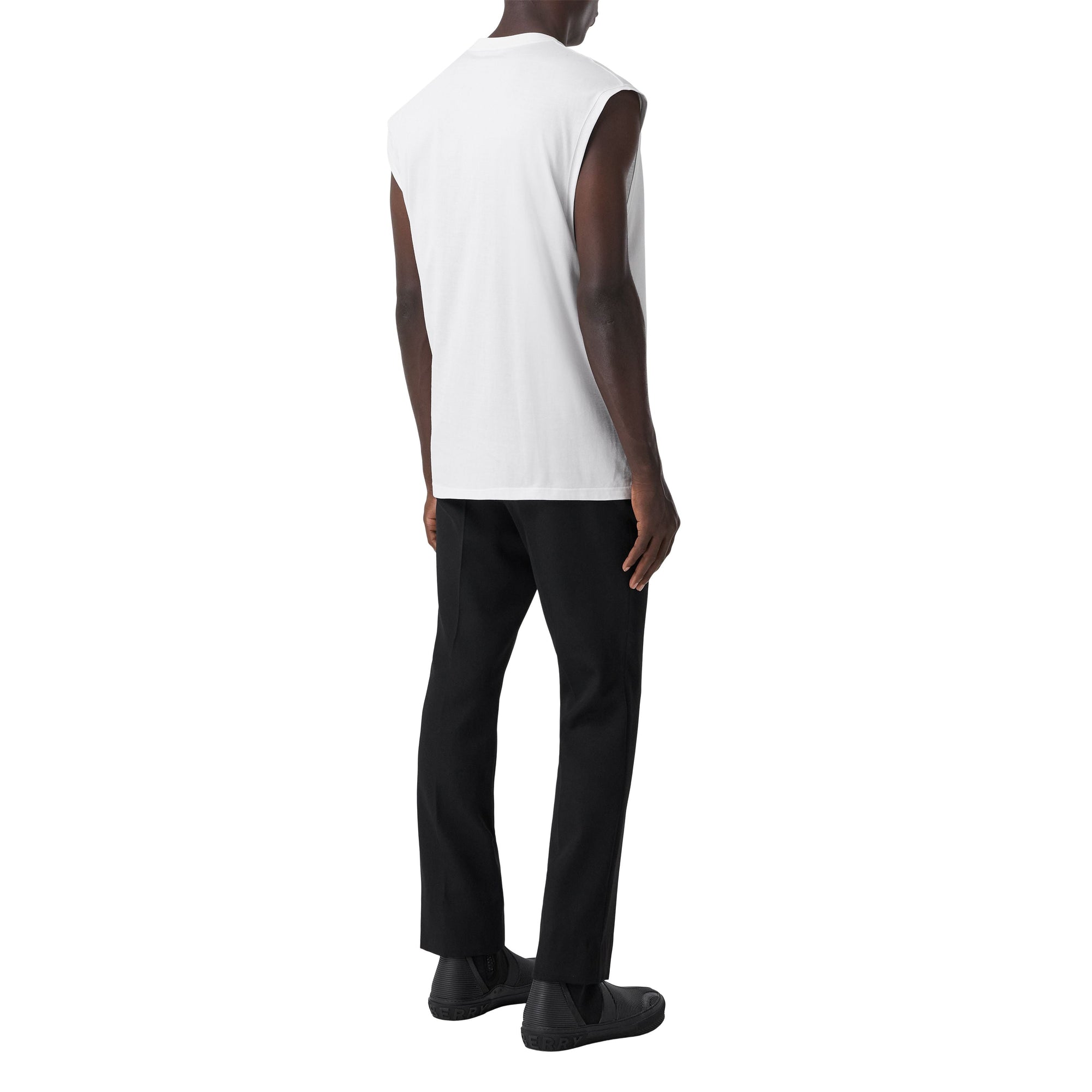 T-shirt oversize sans manches en coton - White