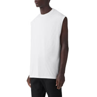T-shirt oversize sans manches en coton - White