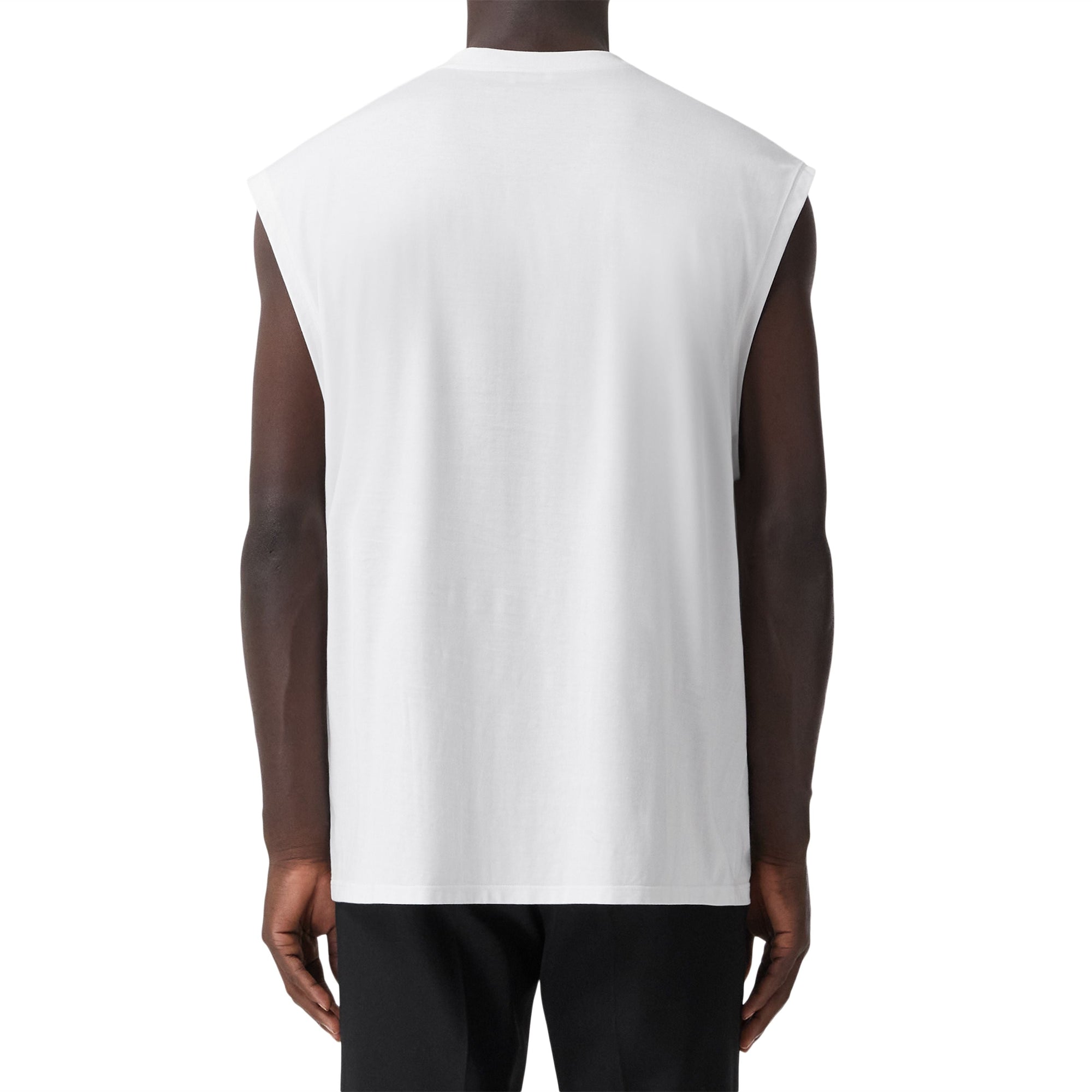 T-shirt oversize sans manches en coton - White