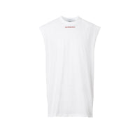 T-shirt oversize sans manches en coton - White