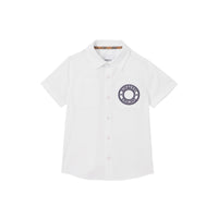 Chemise à manches courtes stretch à logo - White