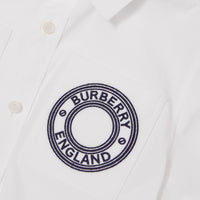 Chemise à manches courtes stretch à logo - White