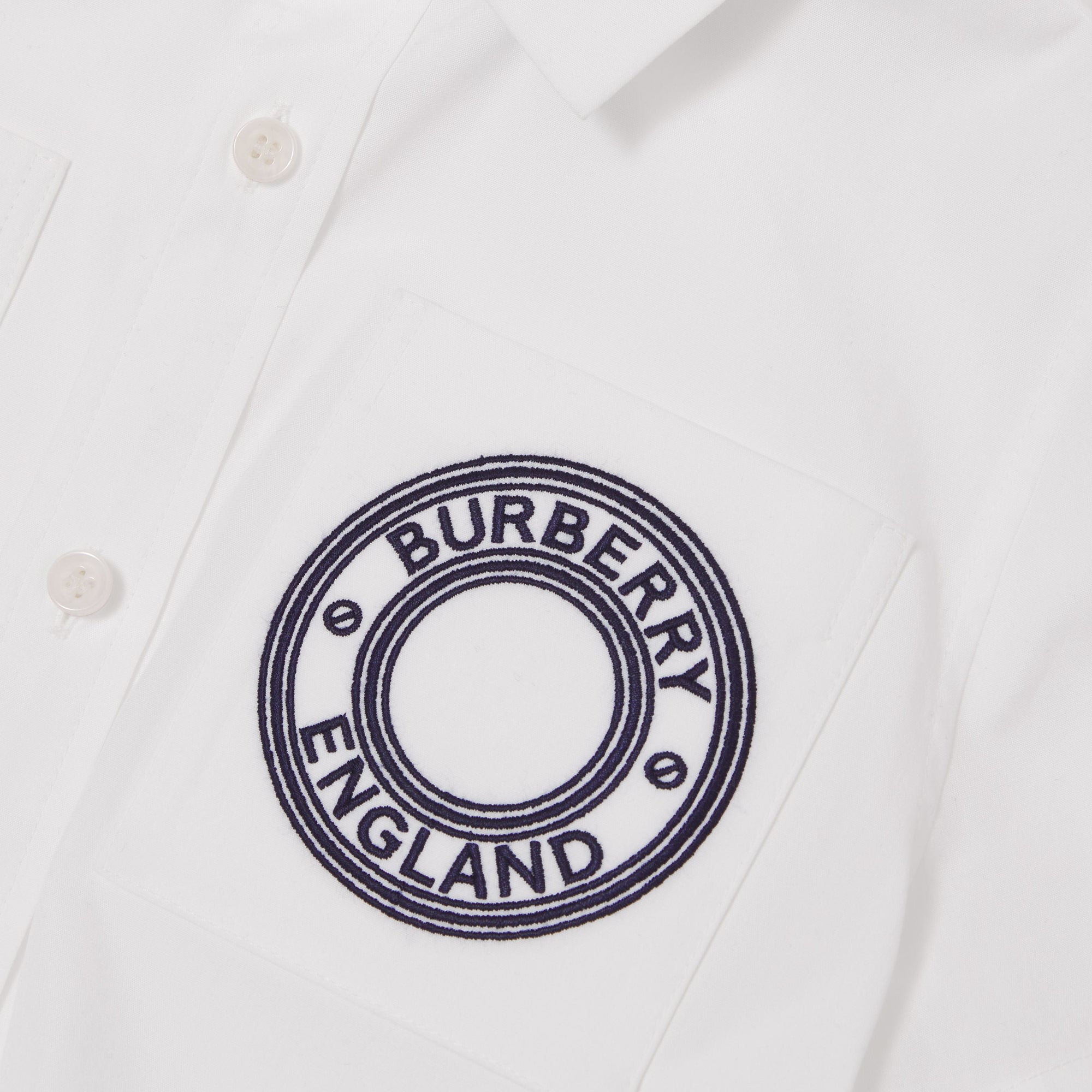 Chemise à manches courtes stretch à logo - White