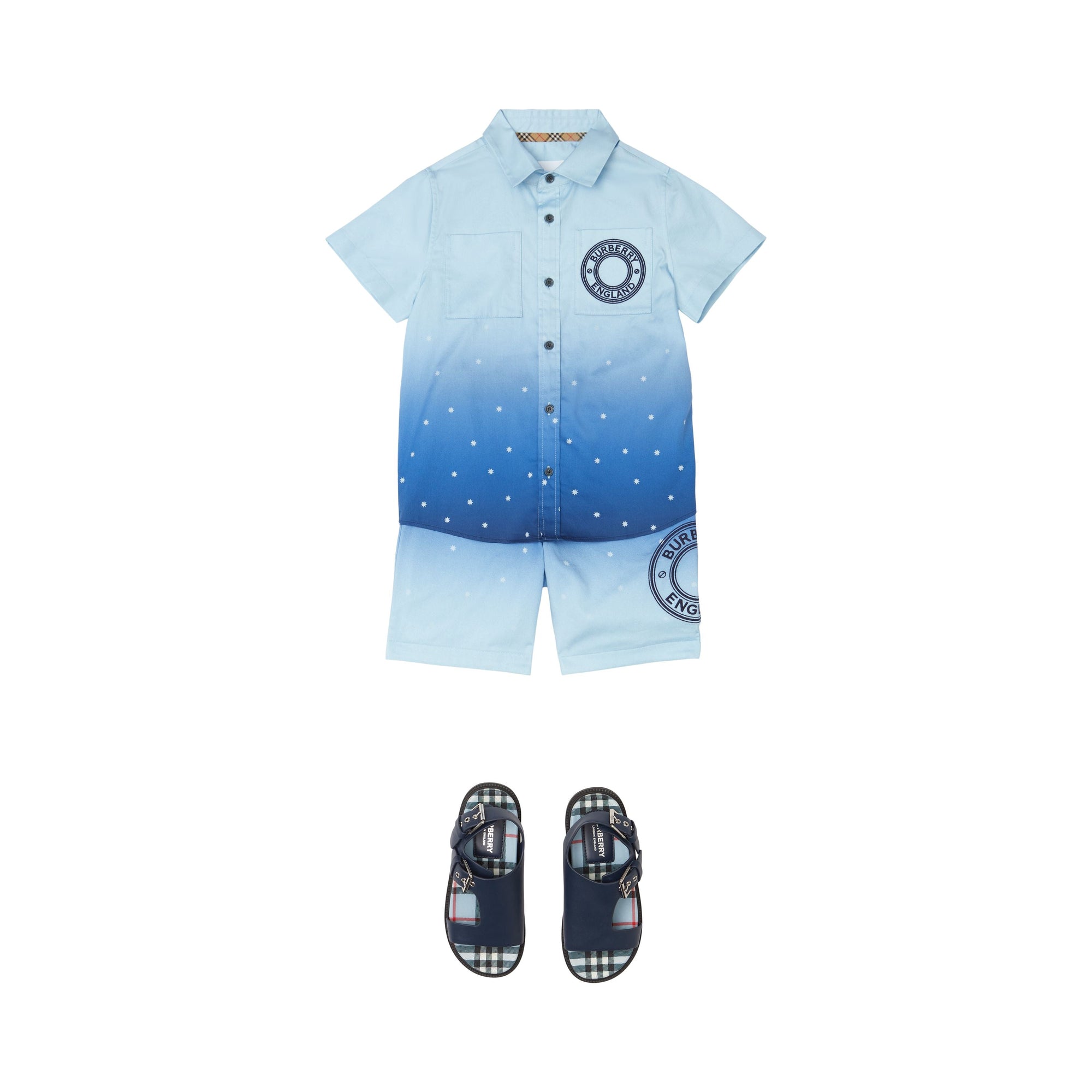 Short à imprimé constellation et poches - Pale Blue & Navy Pattern