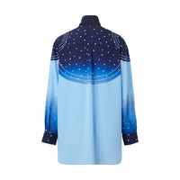 Chemisier en soie à imprimé constellation - Soft Cornflower Blue