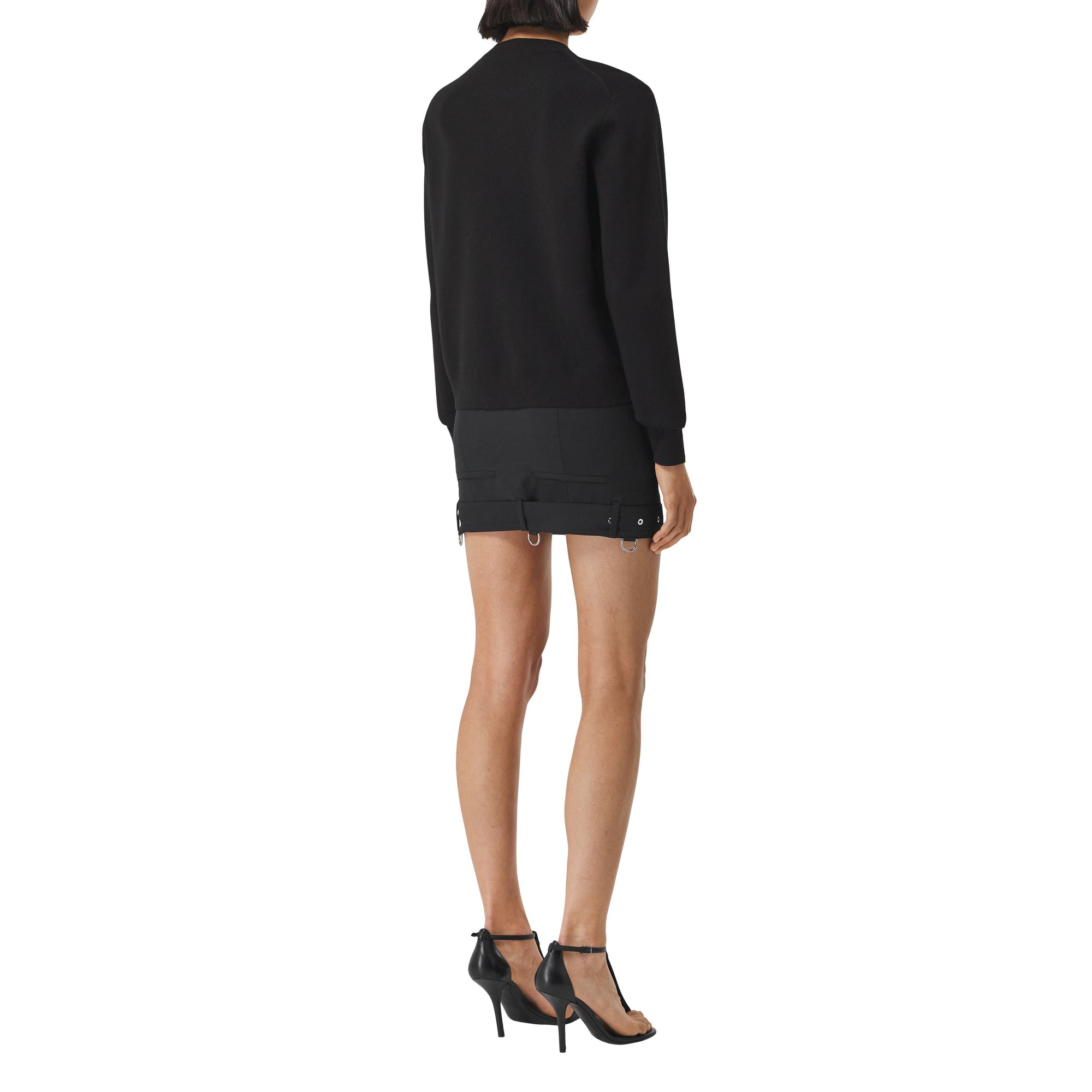 Pull jacquard en laine mélangée Horseferry Square - Black