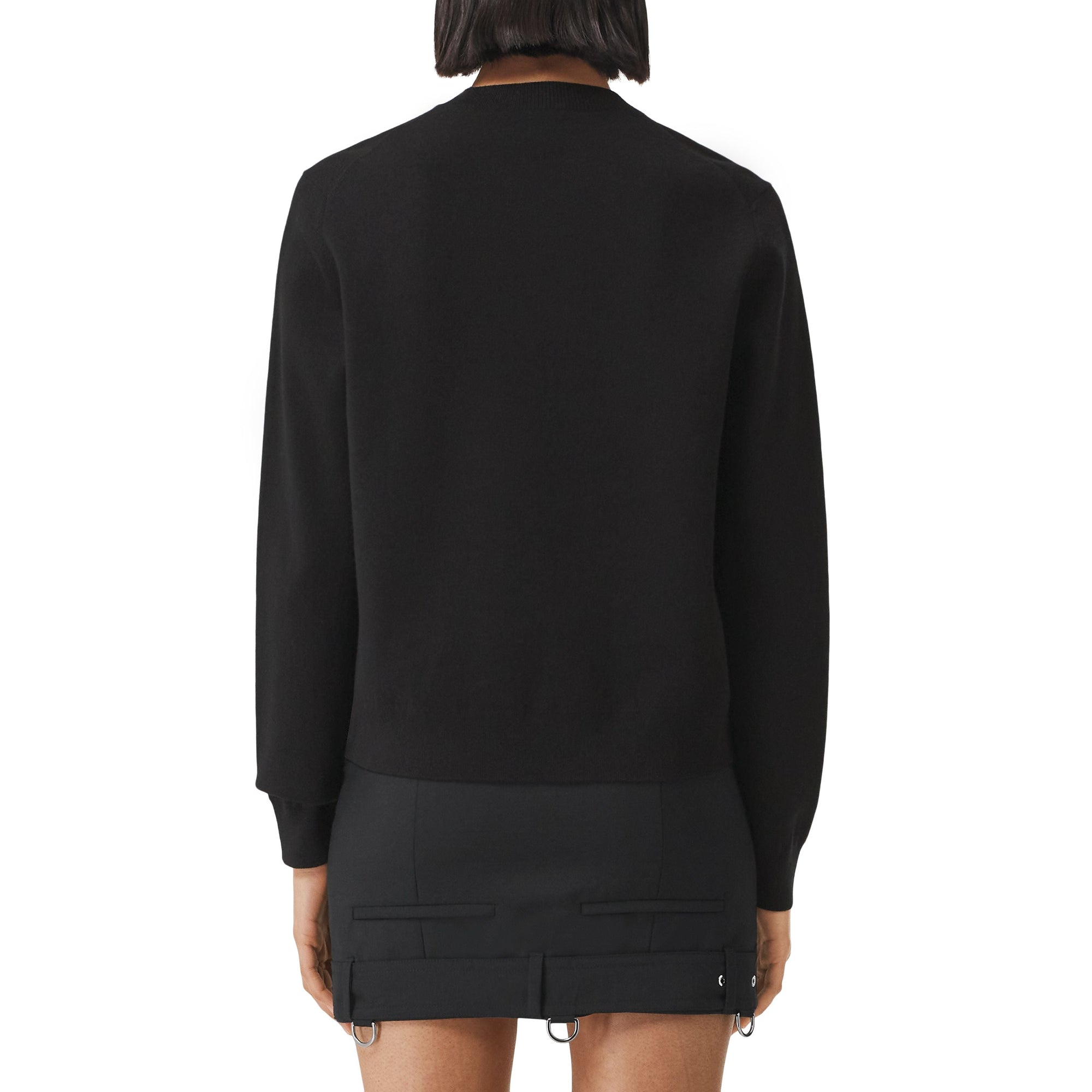 Pull jacquard en laine mélangée Horseferry Square - Black