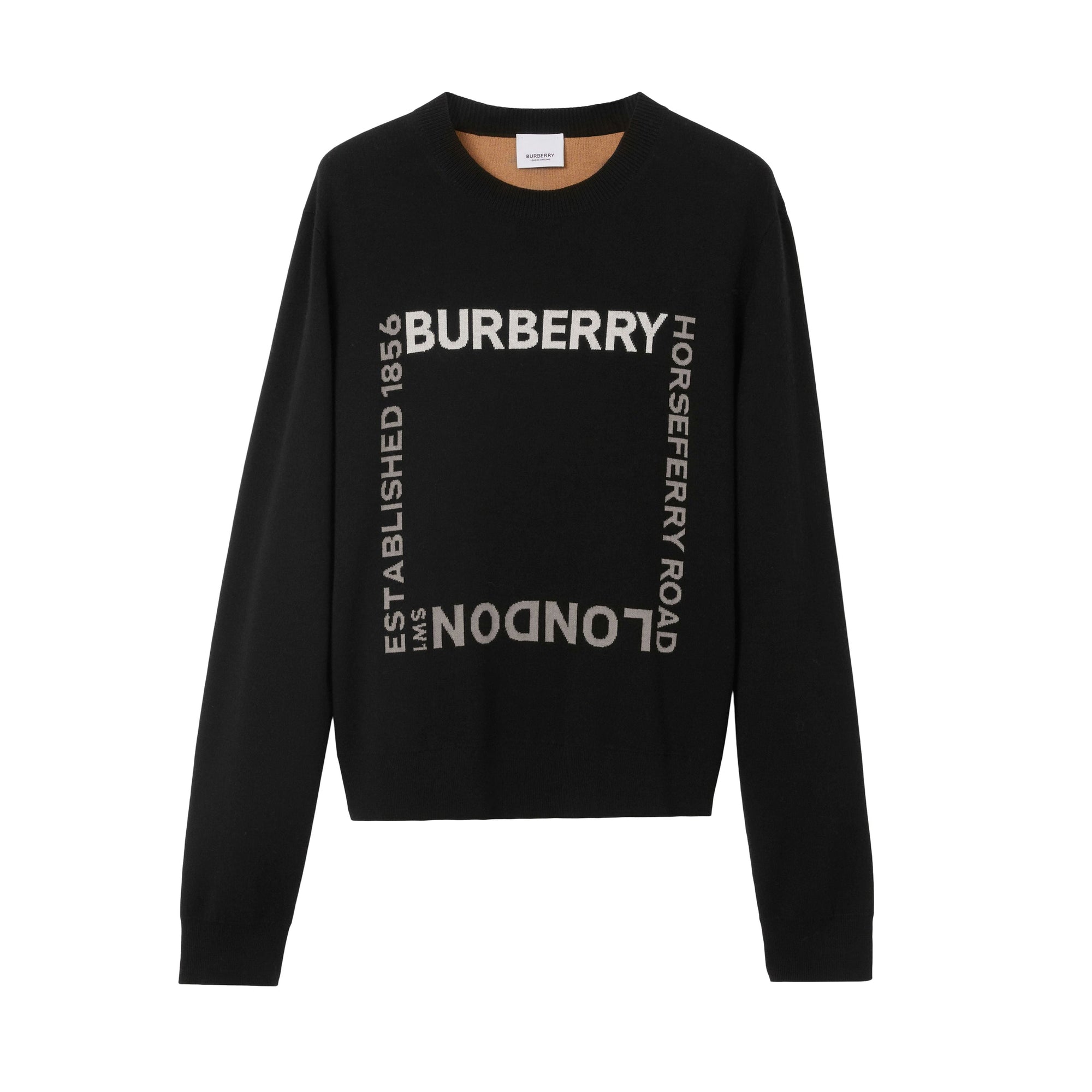 Pull jacquard en laine mélangée Horseferry Square - Black