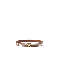 Ceinture en toile et cuir - White & Tan