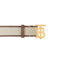 Ceinture en toile et cuir - White & Tan