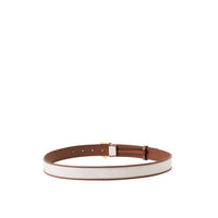 Ceinture en toile et cuir - White & Tan