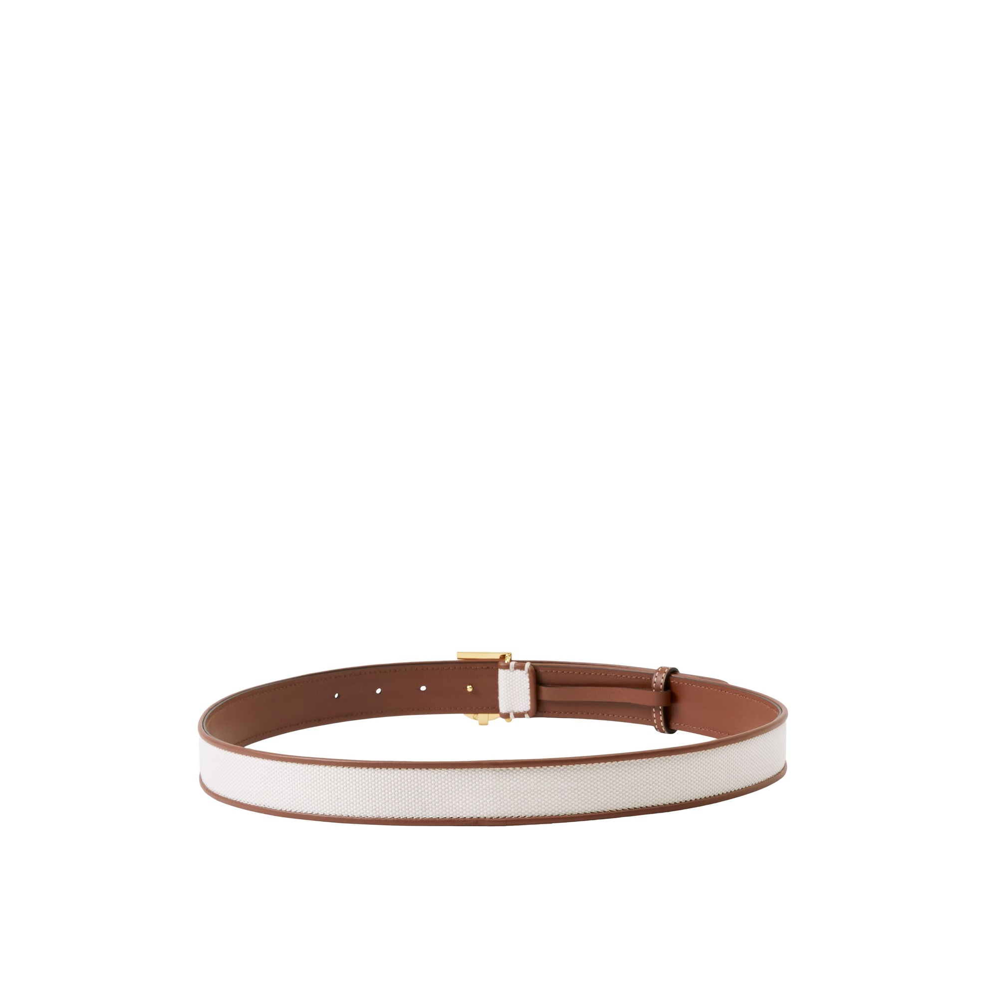Ceinture en toile et cuir - White & Tan