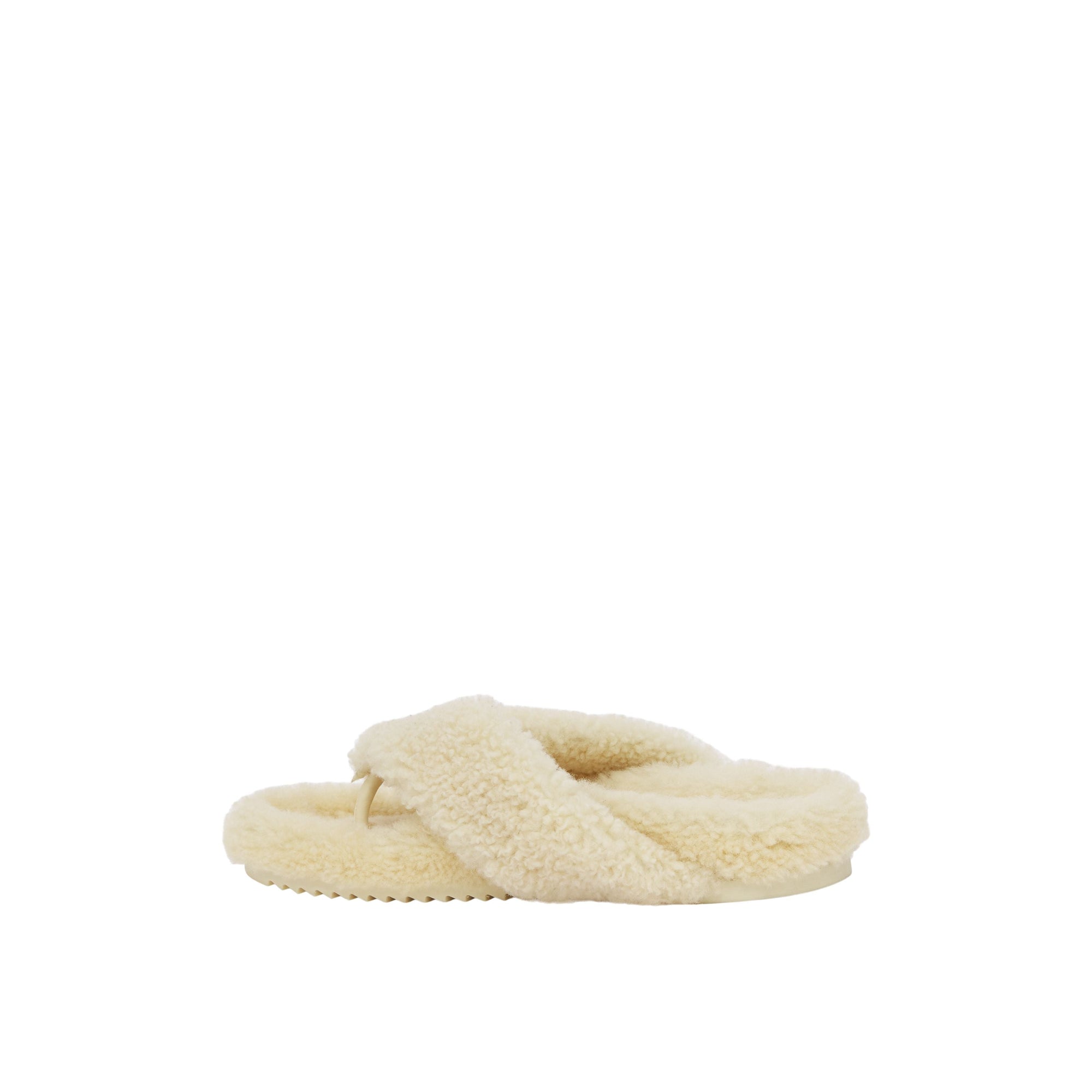 Mules plates en shearling à logo - Vanilla