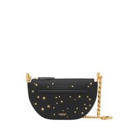 Mini sac Olympia zippé en cuir à imprimé étoiles - Black