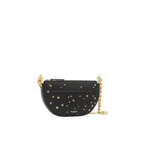 Mini sac Olympia zippé en cuir à imprimé étoiles - Black