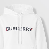 Sweat à capuche oversize en coton à logo - White